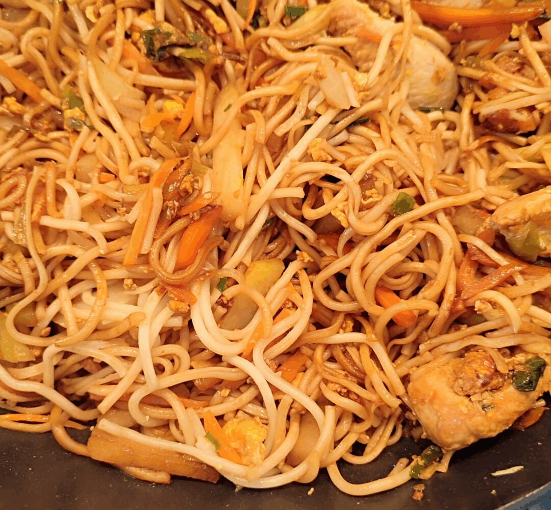 China-Nudeln aus der Pfanne