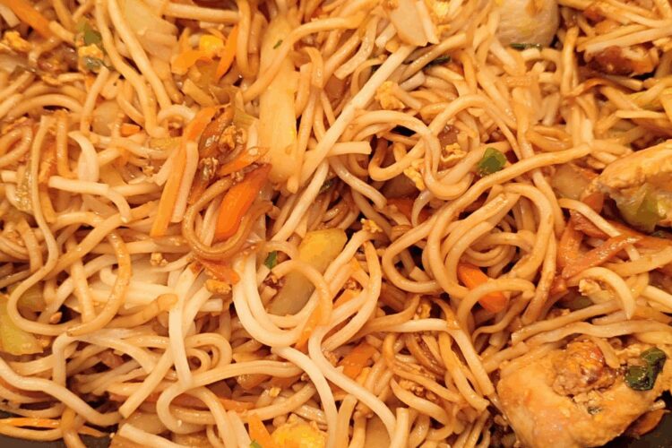 China-Nudeln aus der Pfanne