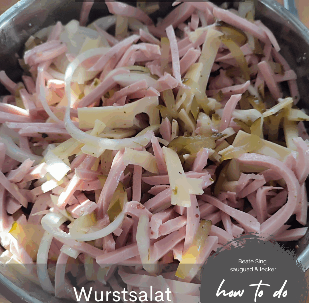 Wurstsalat mit der Mandoline