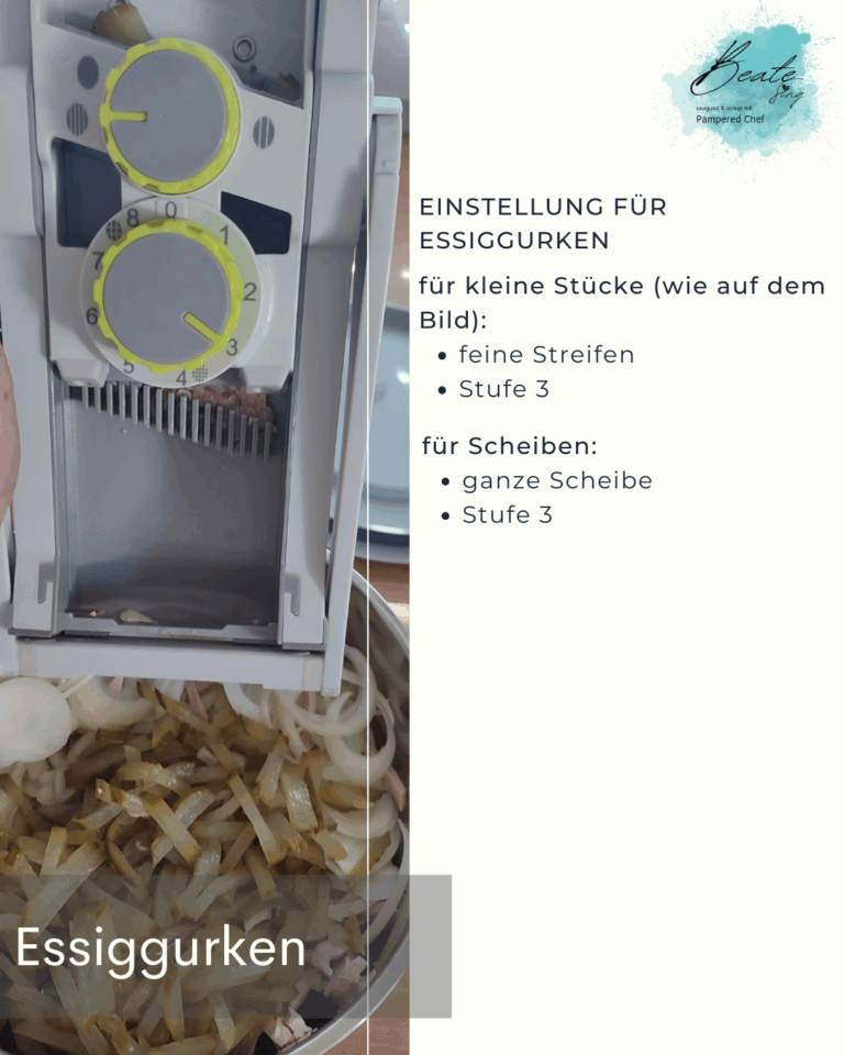 Einstellung der Mandoline für Essiggurken