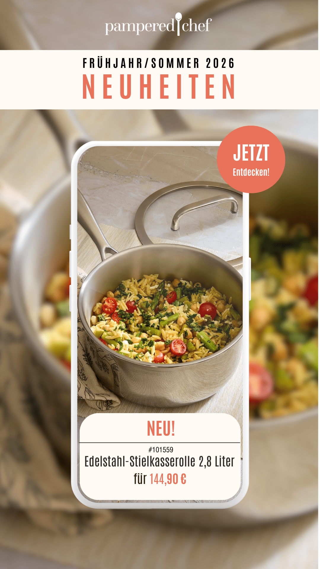 Edelstahl Stielkasserolle