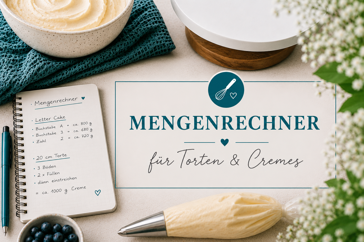 Header Mengenrechner für Cremes und Torten