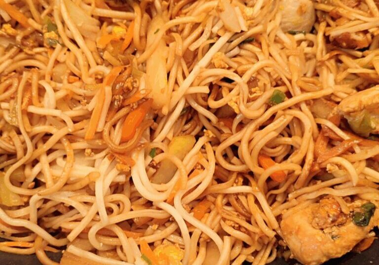 China-Nudeln aus der Pfanne
